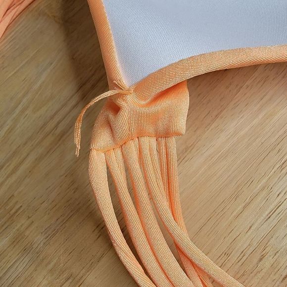 Relisting! Victorias Secret Push Up Fringe Strap Bikini Swim Top Orange 34C - Picture 12 of 13